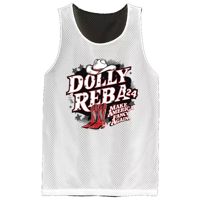 Dolly And Reba 2024 Make America Fancy Again Mesh Reversible Basketball Jersey Tank