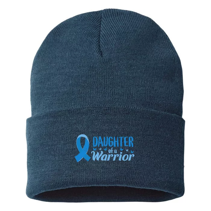 Diabetes Awareness Rainbow Blue Ribbon Fight T1 T2 Diabetes Sustainable Knit Beanie