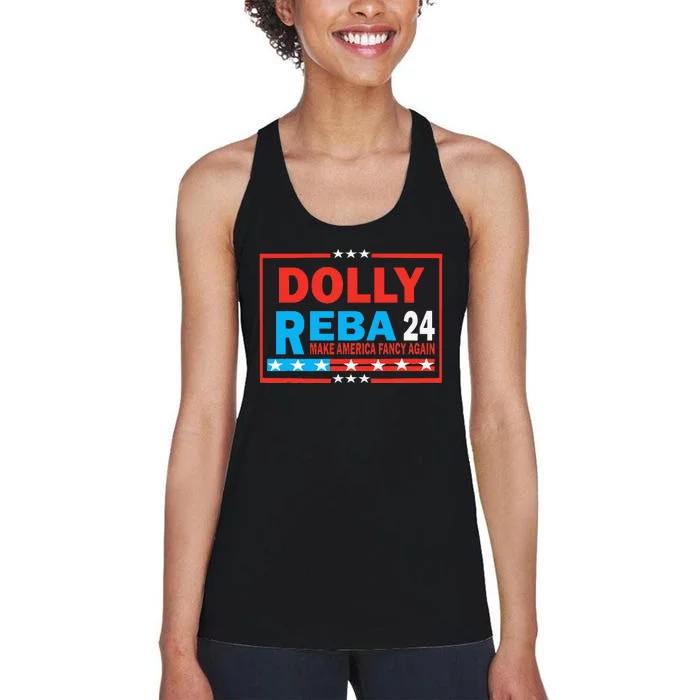 Dolly And Reba 2024 Gift Women's Racerback Tank