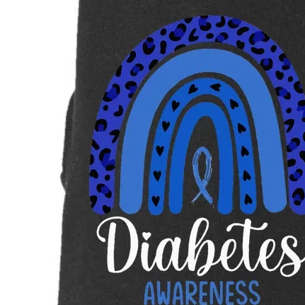 diabetes awareness rainbow blue ribbon fight t1 t2 diabetes Doggie 3-End Fleece Hoodie