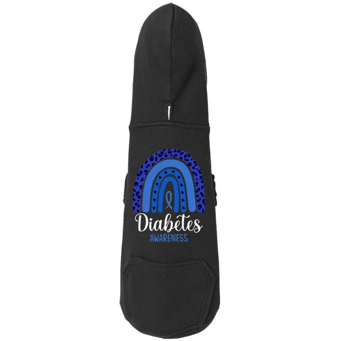 diabetes awareness rainbow blue ribbon fight t1 t2 diabetes Doggie 3-End Fleece Hoodie