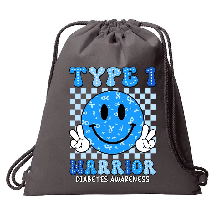 Diabetes Awareness Ribbon T1d Warrior Support Squad Drawstring Bag