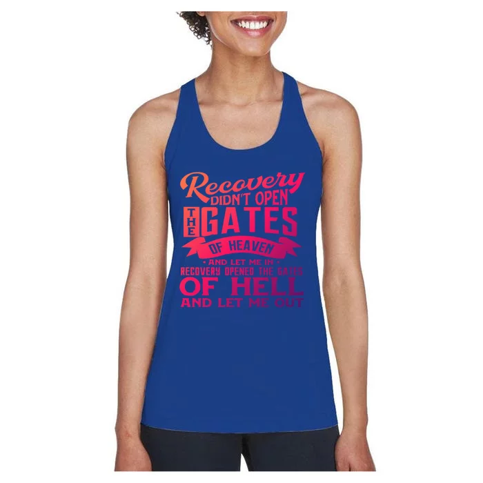 Drug Addiction Recovery Quote Sobriety 12 Steps Aa Gift Women's Racerback Tank