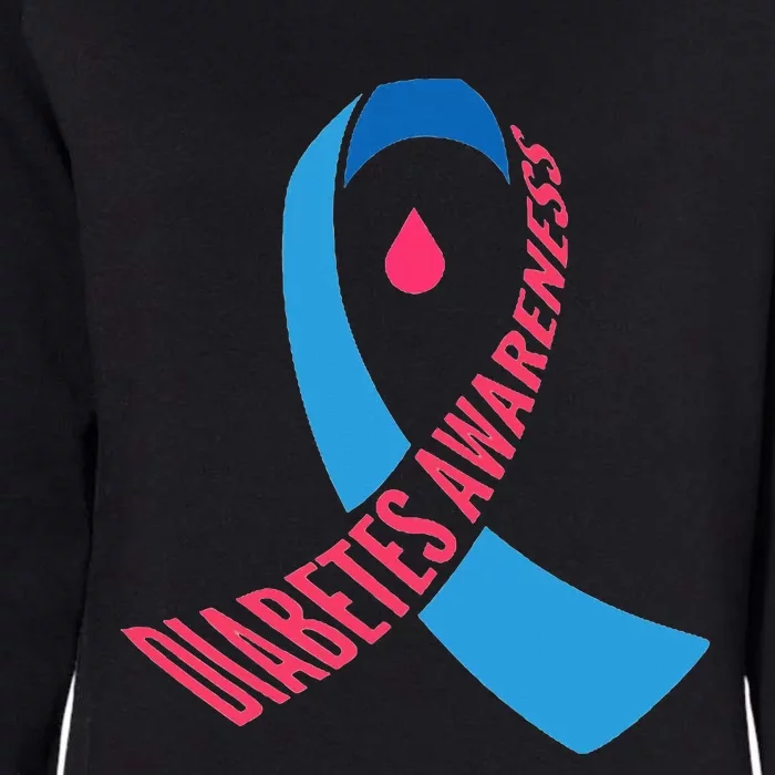 Diabetes Awareness Ribbon With Blood Drop Design Womens California Wash Sweatshirt