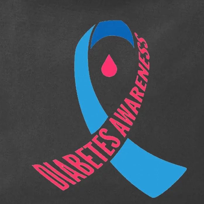 Diabetes Awareness Ribbon With Blood Drop Design Zip Tote Bag