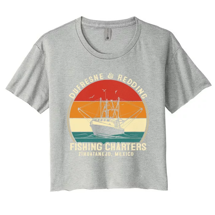 Dufresne And Redding Fishing Charters Cute Gift Vintage Boating Cool Gift Women's Crop Top Tee