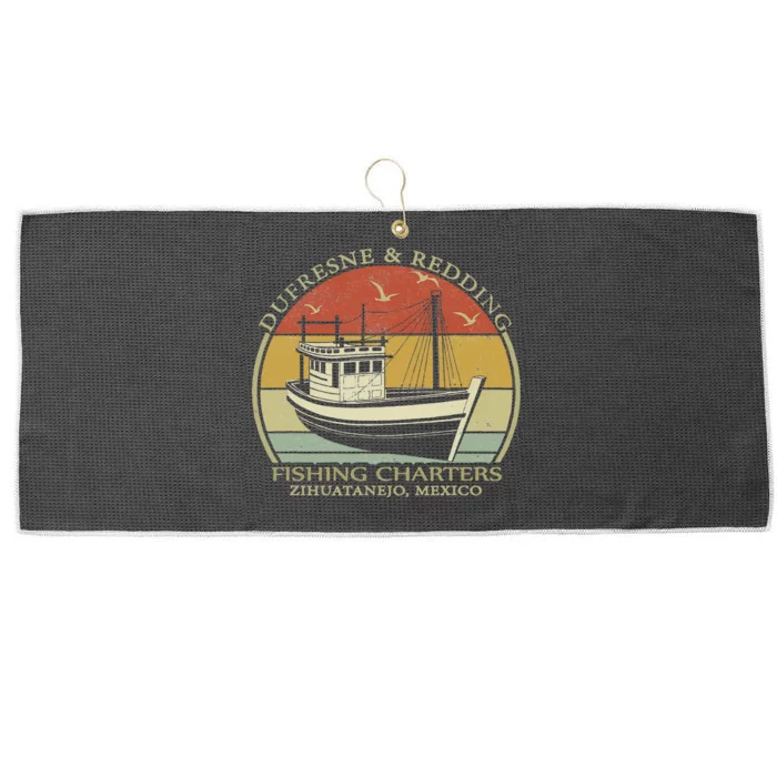 Dufresne And Redding Fishing Charters Vintage Fishing Boat Large Microfiber Waffle Golf Towel