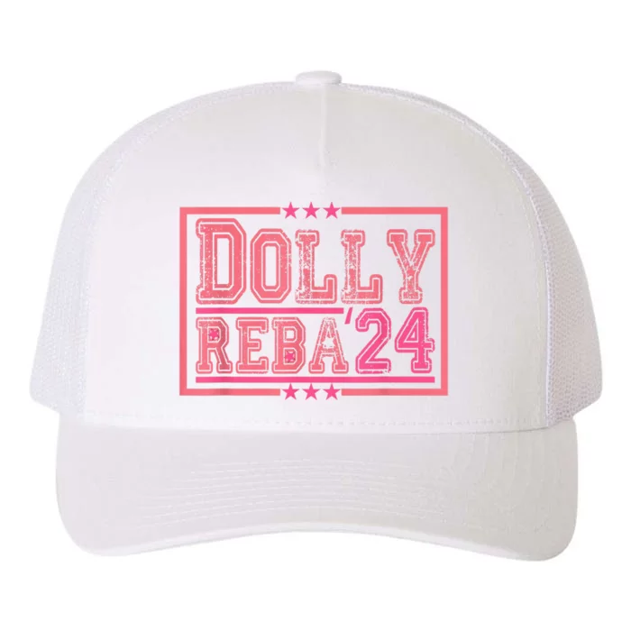 Dolly And Reba For President Pink 2024 Yupoong Adult 5-Panel Trucker Hat