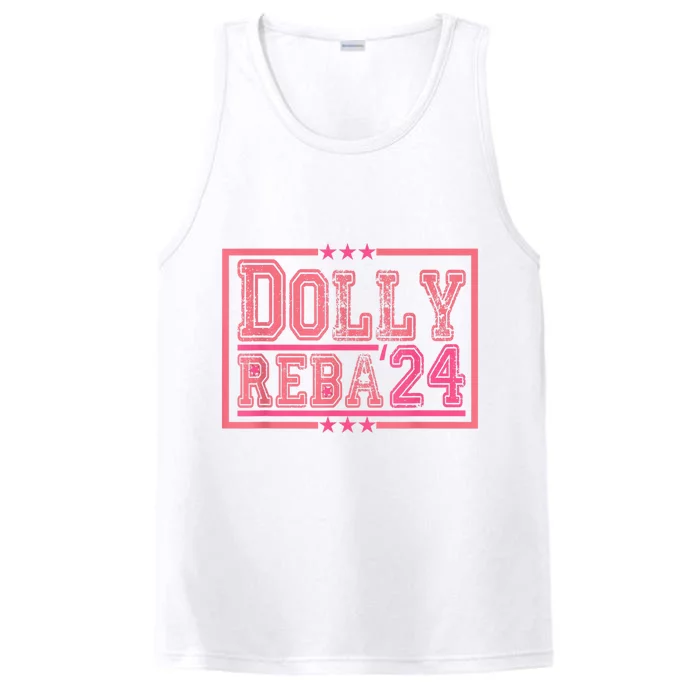 Dolly And Reba For President Pink 2024 Performance Tank