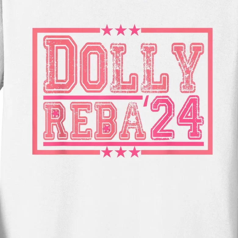 Dolly And Reba For President Pink 2024 Kids Long Sleeve Shirt