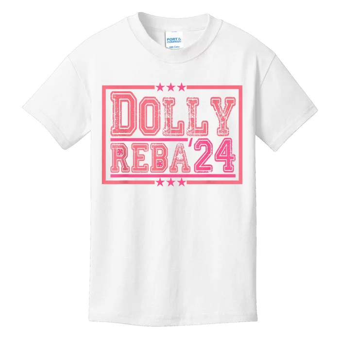 Dolly And Reba For President Pink 2024 Kids T-Shirt