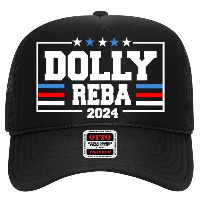 Dolly And Reba 2024 Make America Fancy Again High Crown Mesh Trucker Hat