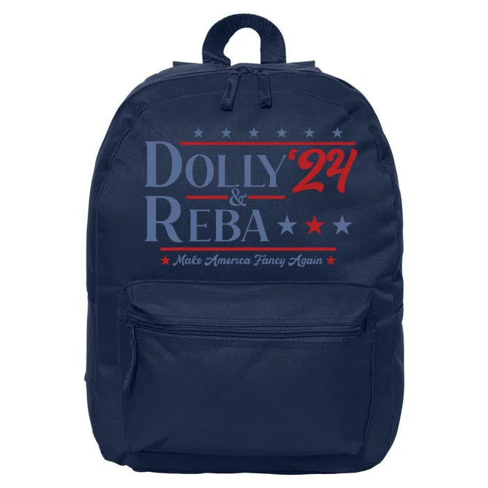 Dolly And Reba 2024 Make America Fancy Again Retro Vintage 16 in Basic Backpack