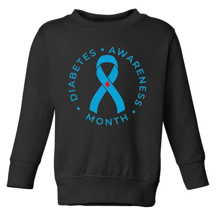 Diabetes Awareness Ribbon Type 1 One Two 2 T1D Toddler Sweatshirt