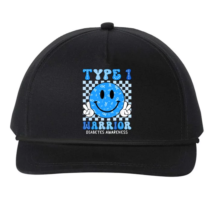 Diabetes Awareness Ribbon T1d Warrior Support Squad Snapback Five-Panel Rope Hat