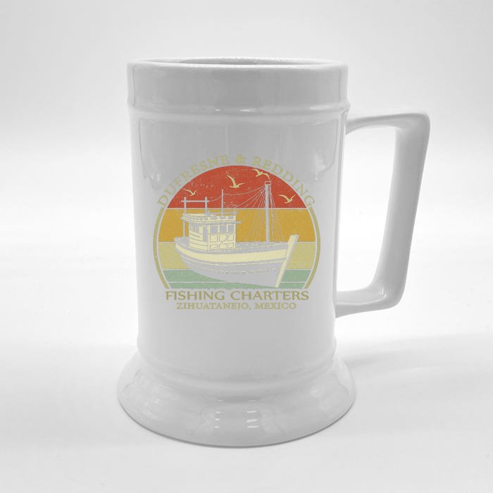 Dufresne And Redding Fishing Charters Vintage Fishing Boat Front & Back Beer Stein