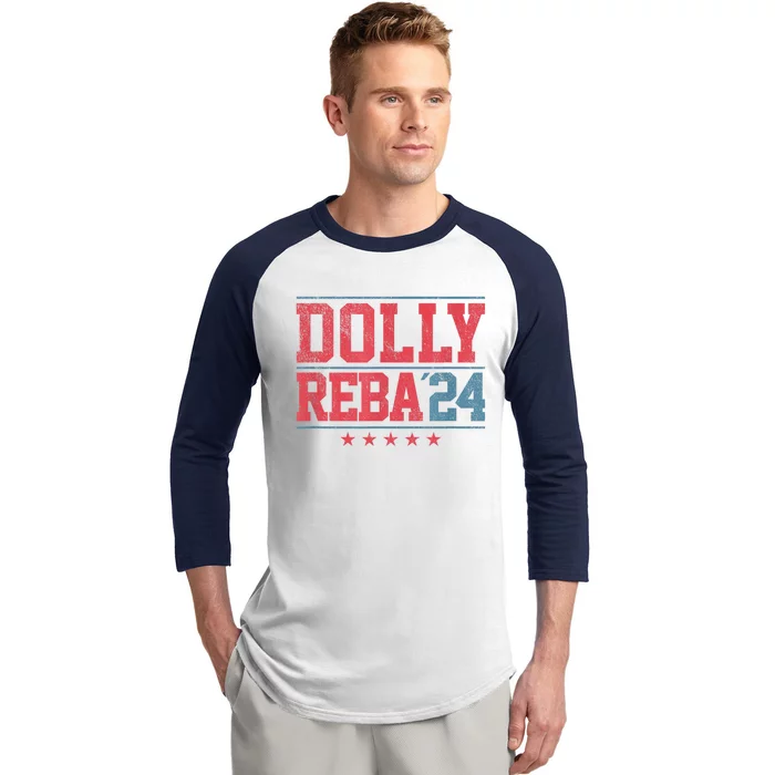 Dolly And Reba 24 America Us Color Style Baseball Sleeve Shirt