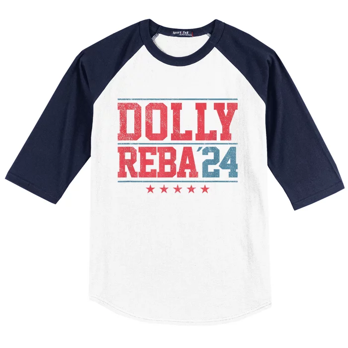 Dolly And Reba 24 America Us Color Style Baseball Sleeve Shirt