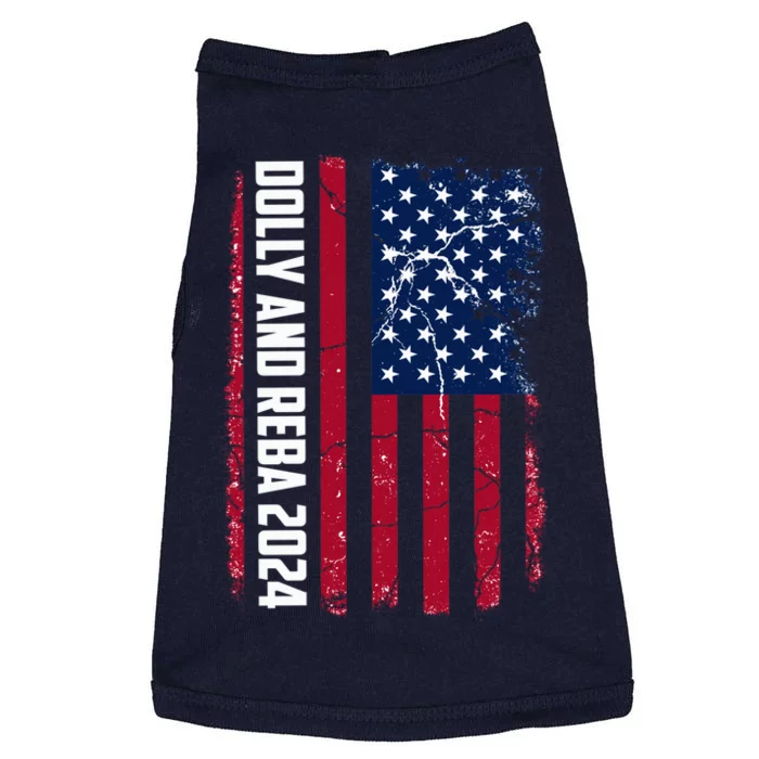 Dolly And Reba 2024 Dolly And Reba 2024 Usa Grungded Flag Doggie Tank