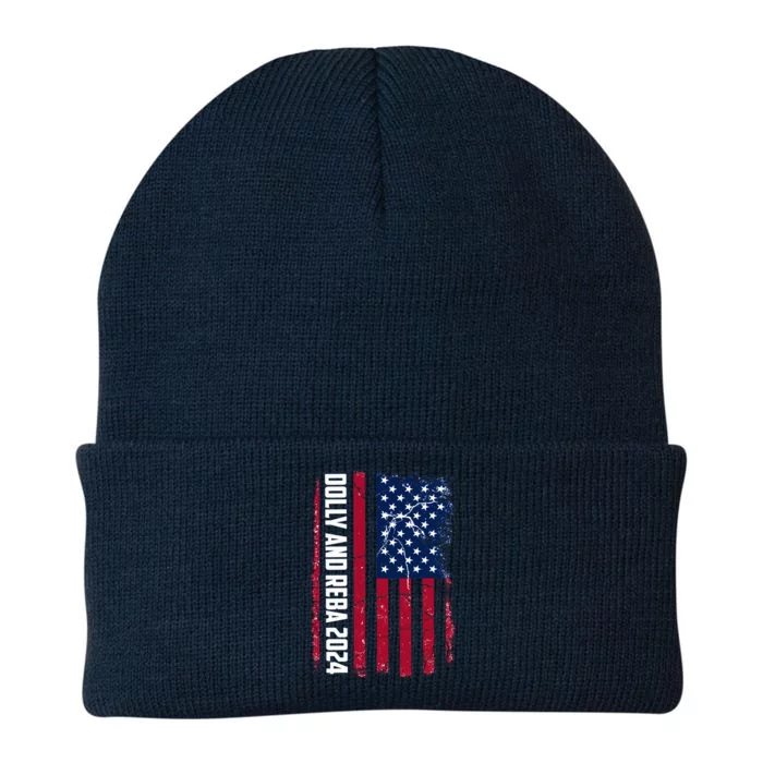 Dolly And Reba 2024 Dolly And Reba 2024 Usa Grungded Flag Knit Cap Winter Beanie