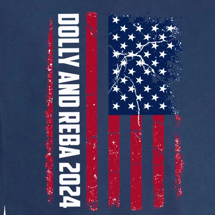 Dolly And Reba 2024 Dolly And Reba 2024 Usa Grungded Flag Garment-Dyed Sweatshirt