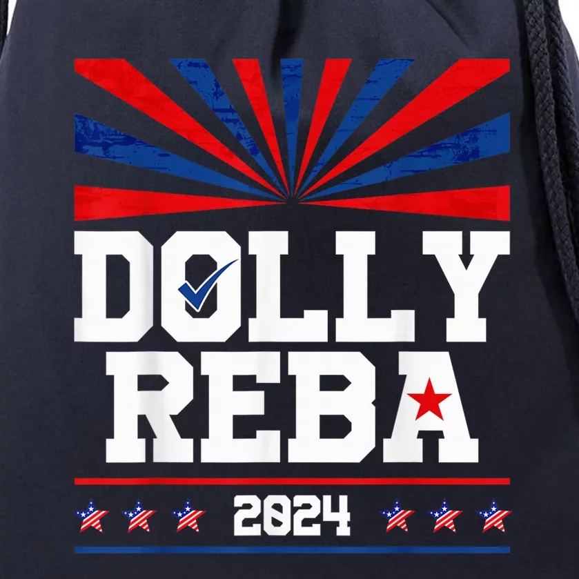 Dolly And Reba 2024 Make America Fancy Again Drawstring Bag