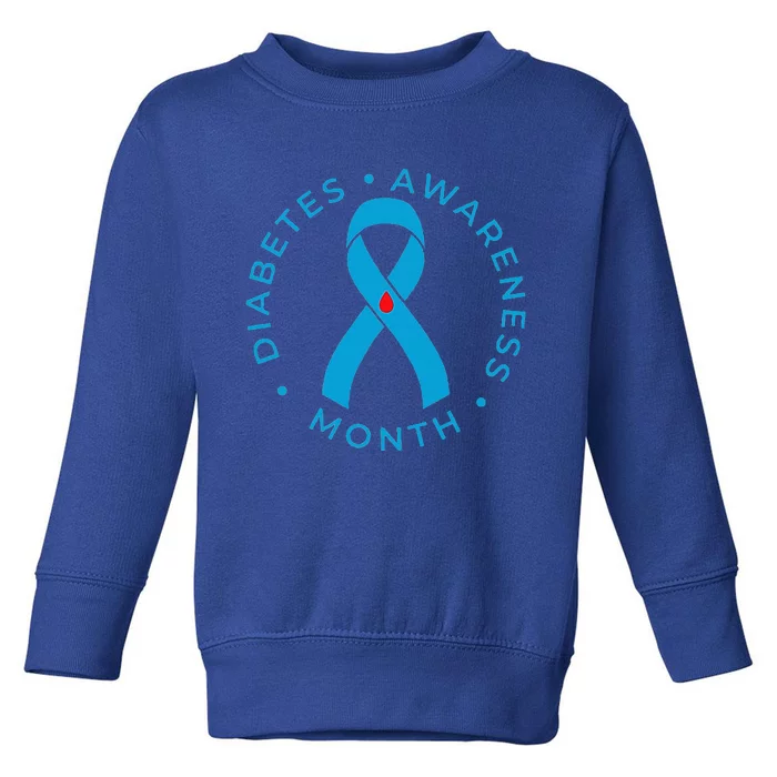 Diabetes Awareness Ribbon Type 1 One Two 2 T1D Toddler Sweatshirt