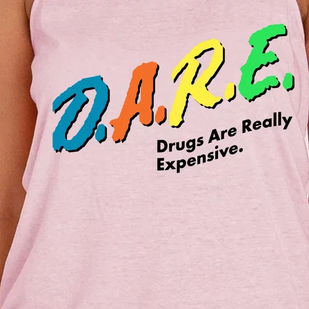 Dare Drugs Are Really Expensive Women's Knotted Racerback Tank