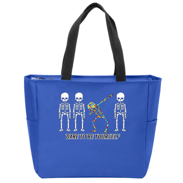 Dare To Be Yourself Autism Awareness Zip Tote Bag