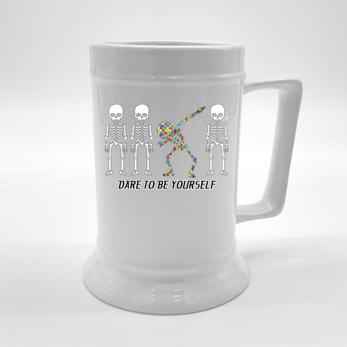 Dare To Be Yourself Autism Awareness Front & Back Beer Stein