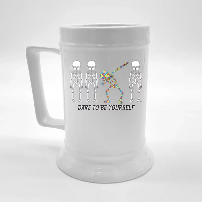 Dare To Be Yourself Autism Awareness Front & Back Beer Stein