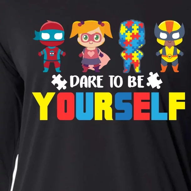 Dare To Be Yourself Superhero Autism Cooling Performance Long Sleeve Crew