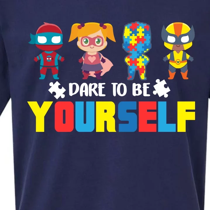 Dare To Be Yourself Superhero Autism Sueded Cloud Jersey T-Shirt