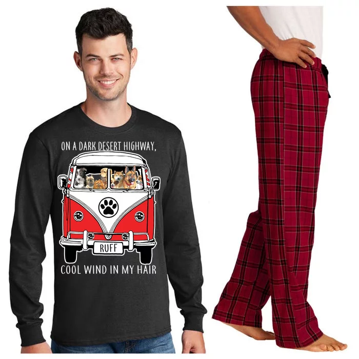 Dark Desert Highway Dog Feel Cool Wind In My Hair Long Sleeve Pajama Set