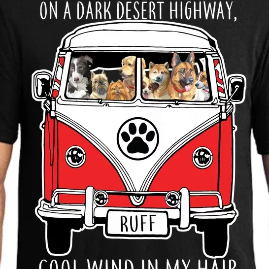 Dark Desert Highway Dog Feel Cool Wind In My Hair Pajama Set