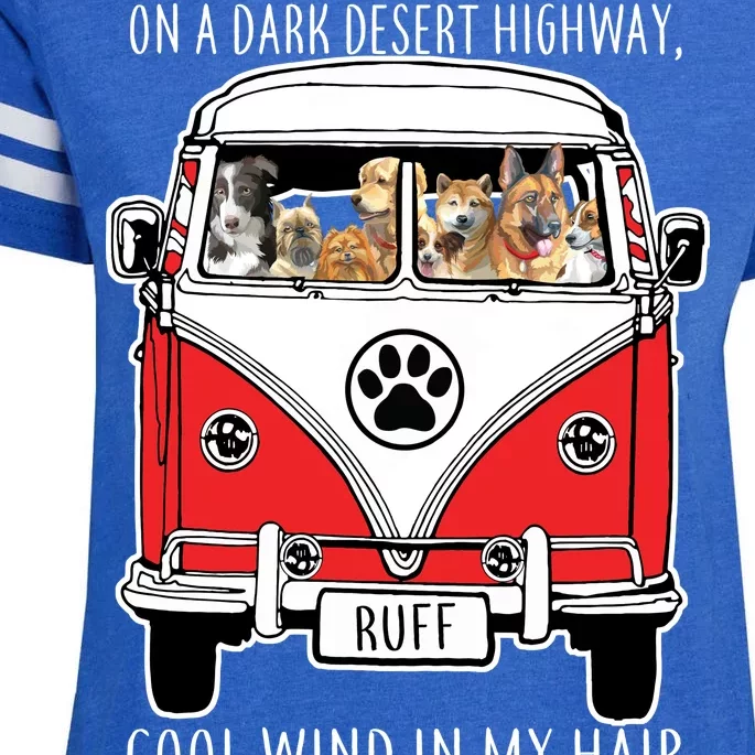 Dark Desert Highway Dog Feel Cool Wind In My Hair Enza Ladies Jersey Football T-Shirt