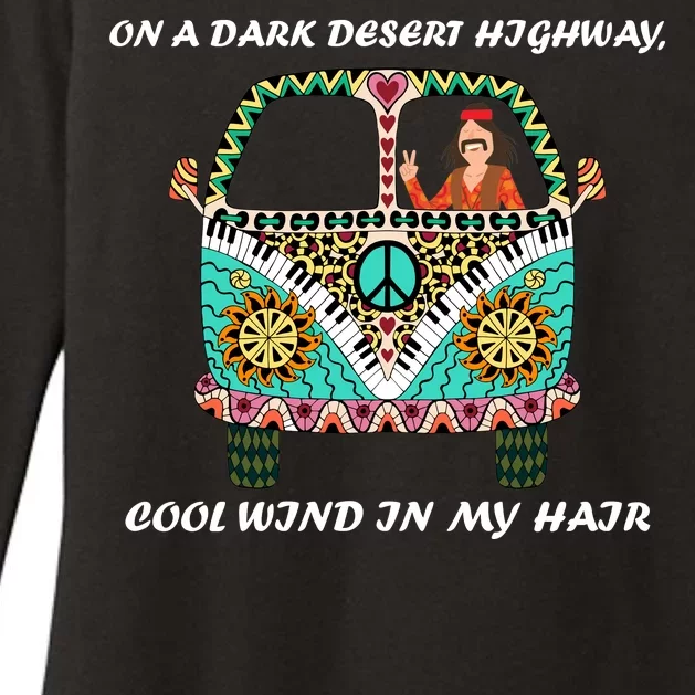 Dark Desert Highway Funny Hippie Womens CVC Long Sleeve Shirt