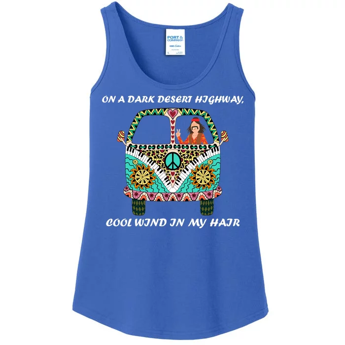 Dark Desert Highway Funny Hippie Ladies Essential Tank