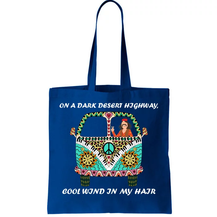 Dark Desert Highway Funny Hippie Tote Bag