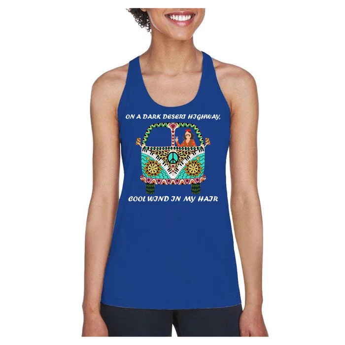 Dark Desert Highway Funny Hippie Women's Racerback Tank