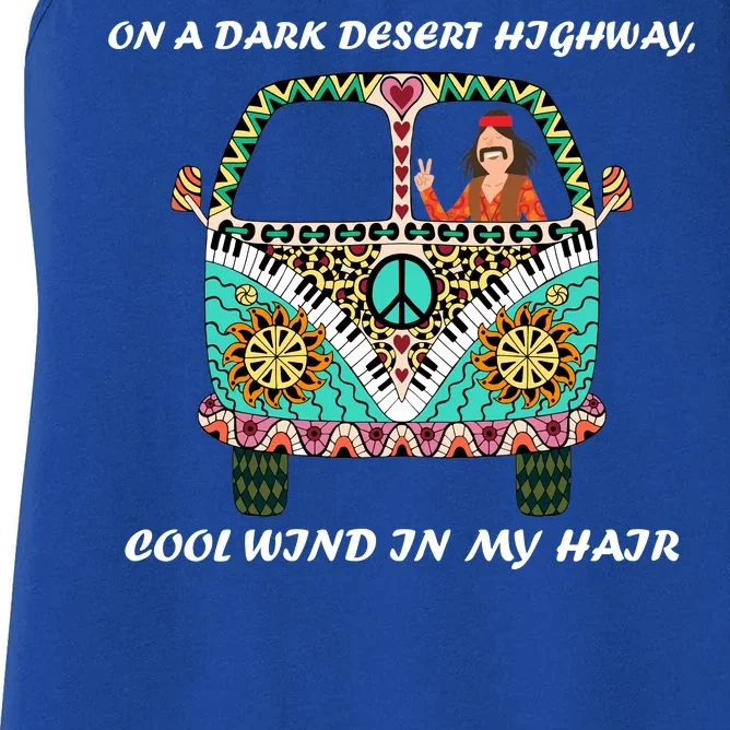 Dark Desert Highway Funny Hippie Women's Racerback Tank