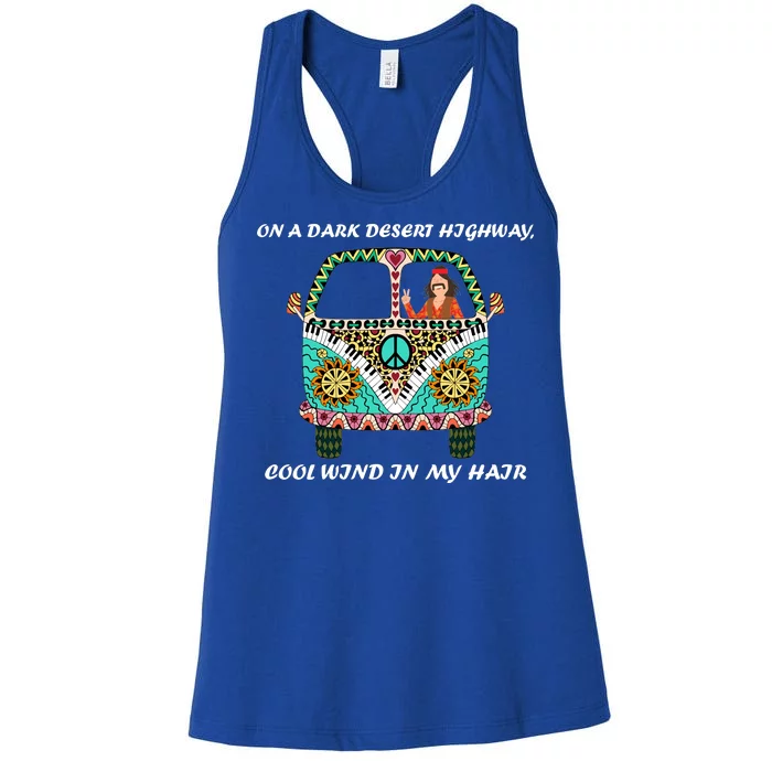 Dark Desert Highway Funny Hippie Women's Racerback Tank