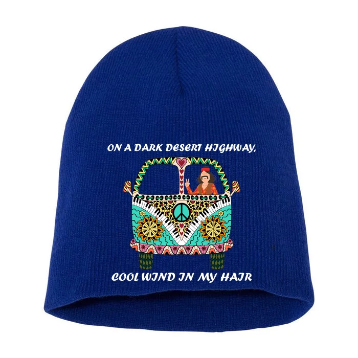 Dark Desert Highway Funny Hippie Short Acrylic Beanie