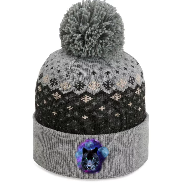 Dark Moon Wolf Galaxy The Baniff Cuffed Pom Beanie