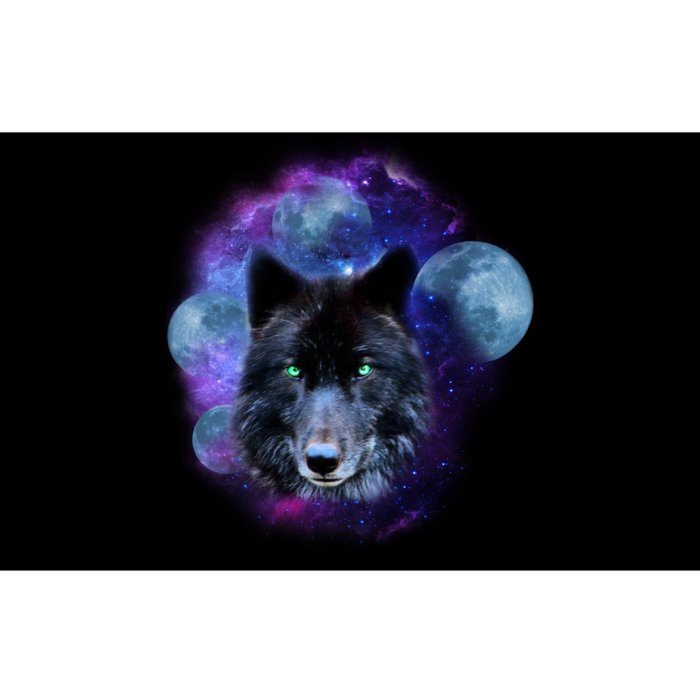 Dark Moon Wolf Galaxy Bumper Sticker