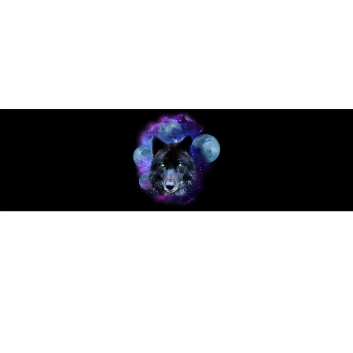 Dark Moon Wolf Galaxy Bumper Sticker