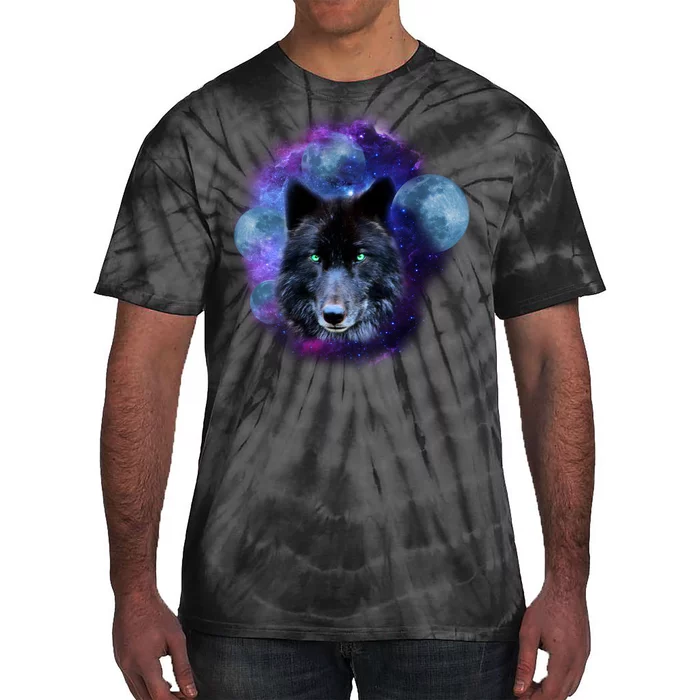 Dark Moon Wolf Galaxy Tie-Dye T-Shirt