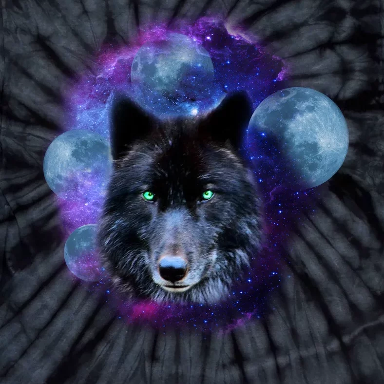 Dark Moon Wolf Galaxy Tie-Dye T-Shirt