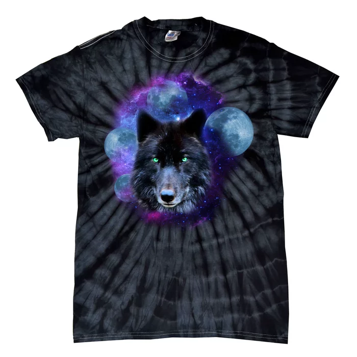 Dark Moon Wolf Galaxy Tie-Dye T-Shirt