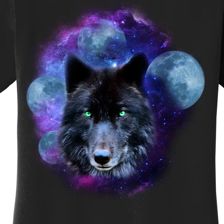 Dark Moon Wolf Galaxy Women's T-Shirt